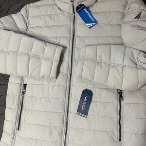 NAUTICA PERFORMANCE CASUAL CLAUD GRAY SEMI PUFFER JACKET SIZE M OR S MEN NWT $$$